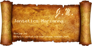 Jentetics Marianna névjegykártya